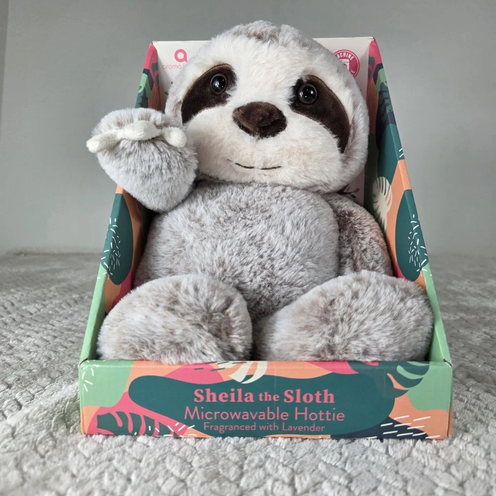 Aroma Home Sheila the Sloth Microwavable Hottie Lavender Scented Plush Heat Pad